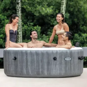 Intex Pure Spa Bubble Massage Grey Wood Deluxe Ø 216 x 71 cm 28442
