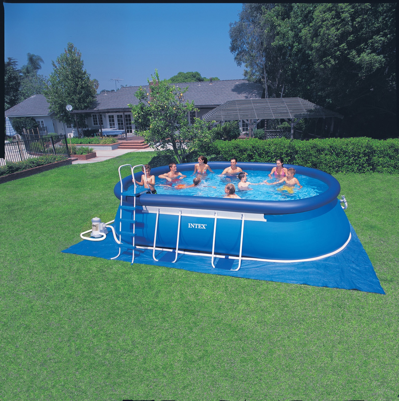 Index Oval Frame Pool Komplett Set 610 x 366 x 122 cm